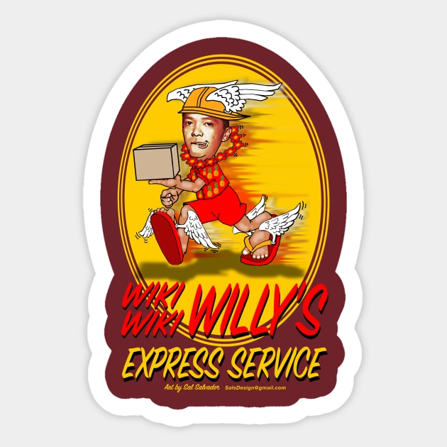 Wiki Wiki Willy's Express Service Sticker by MyTeeGraphics